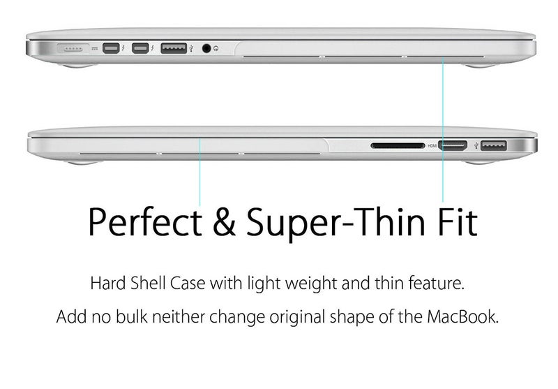 UESWILL Matte Hard Case Cover Compatible with MacBook Pro (Retina, 15 inch, Mid 2012/2013/2014/Mid 2015), Model A1398, NO CD-ROM, NO Touch Bar, Clear - Image 5